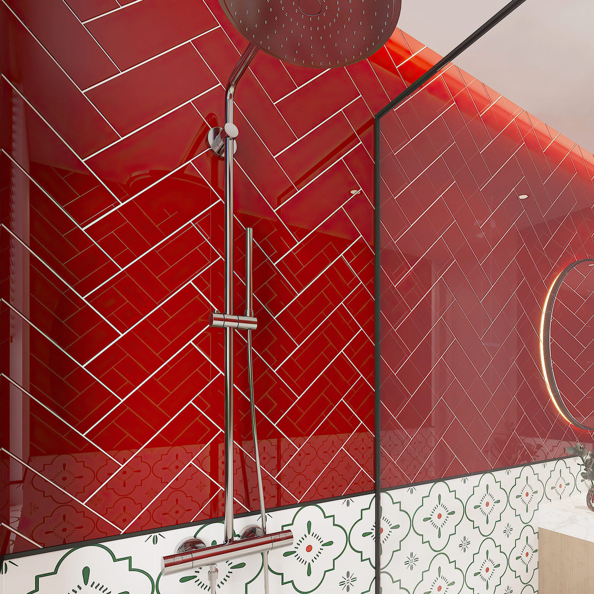 Giorbello Classic Premium Glass Subway Ruby Red 4-in x 12-in Glossy Glass Subway Wall Tile (5-sq. ft/ Carton)