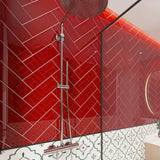 Giorbello Classic Premium Glass Subway Ruby Red 4-in x 12-in Glossy Glass Subway Wall Tile (5-sq. ft/ Carton)