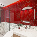 Giorbello Classic Premium Glass Subway Ruby Red 4-in x 12-in Glossy Glass Subway Wall Tile (5-sq. ft/ Carton)