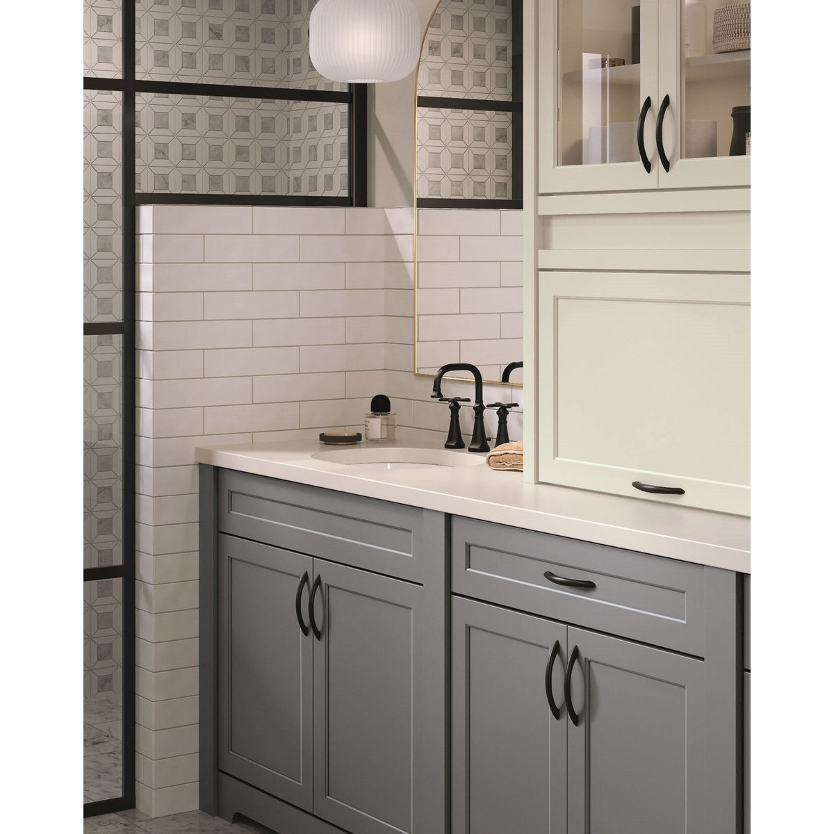Diamond Express Jamestown 15-in W x 34.5-in H x 21-in D Moonstone Gray 3-Drawer Wood Wall-mount Cabinet Banks
