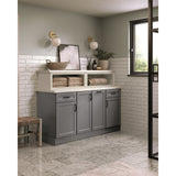 Diamond Express Jamestown 15-in W x 34.5-in H x 21-in D Moonstone Gray 3-Drawer Wood Wall-mount Cabinet Banks
