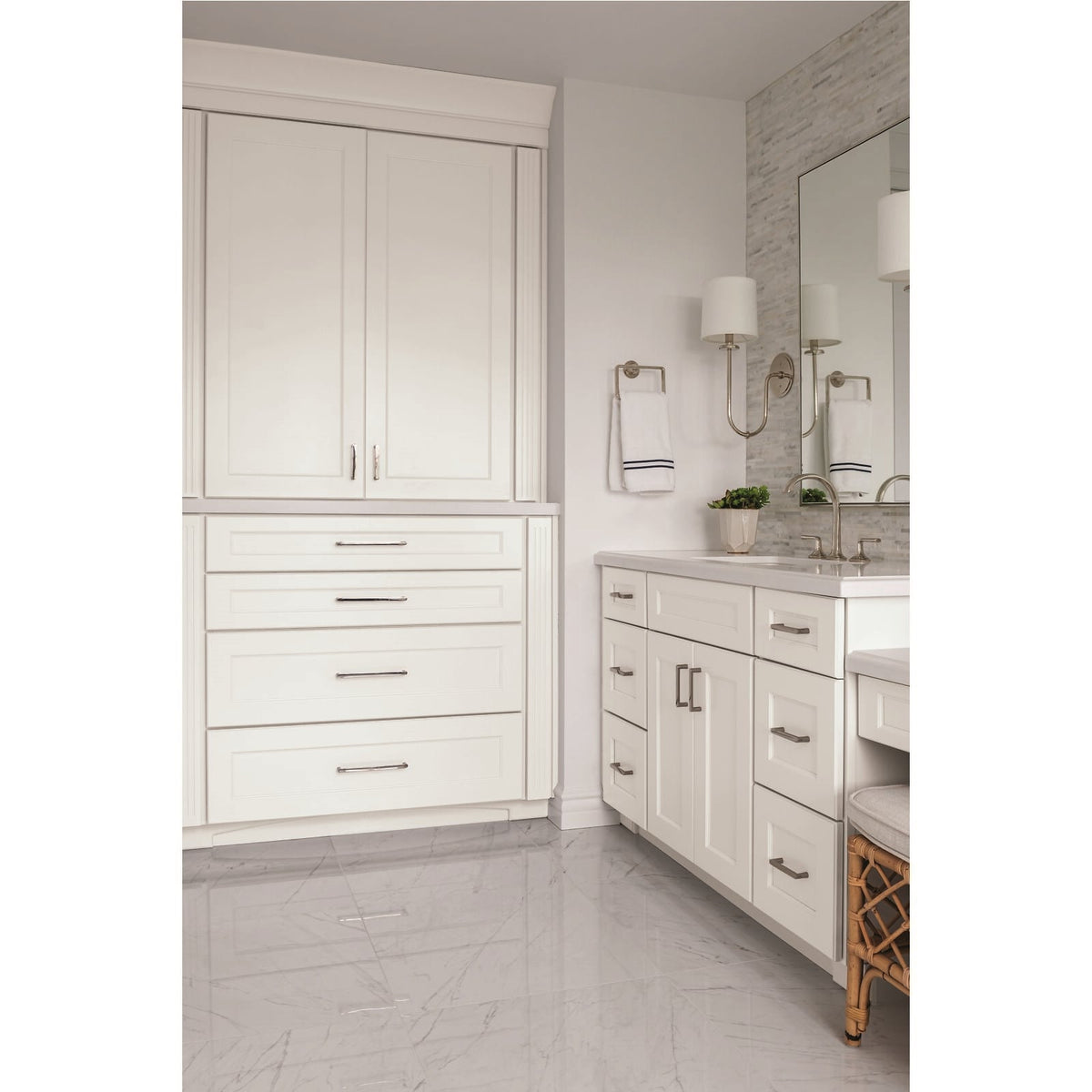 Diamond Express Jamestown 12-in W x 34.5-in H x 21-in D White 3-Drawer Wood Wall-mount Cabinet Banks