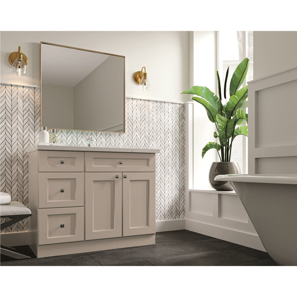 Diamond Express Jamestown 12-in W x 34.5-in H x 21-in D Cloud Gray 3-Drawer Wood Wall-mount Cabinet Banks