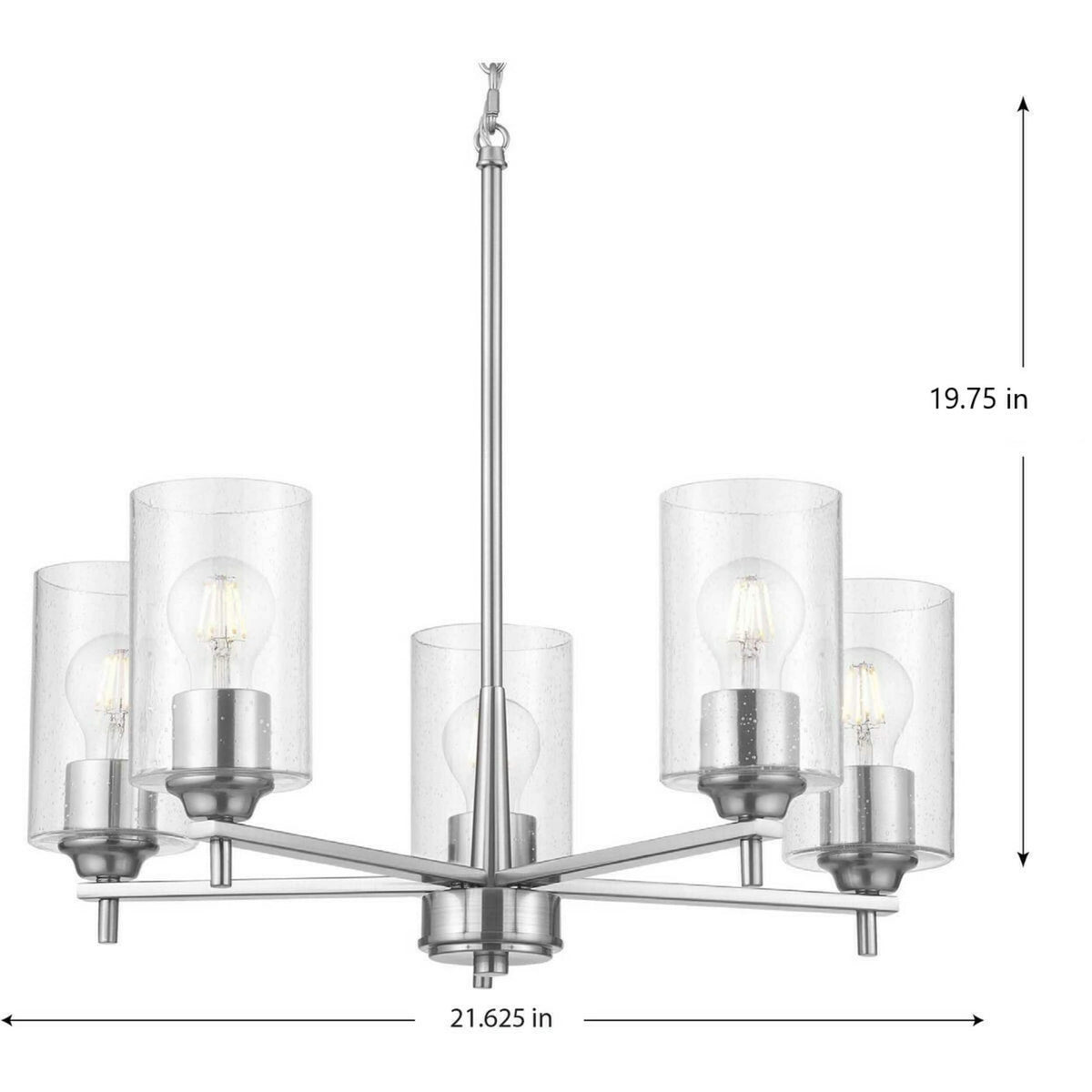 Progress Lighting Morehouse 5-Light Brushed Nickel Transitional Chandelier