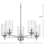 Progress Lighting Morehouse 5-Light Brushed Nickel Transitional Chandelier