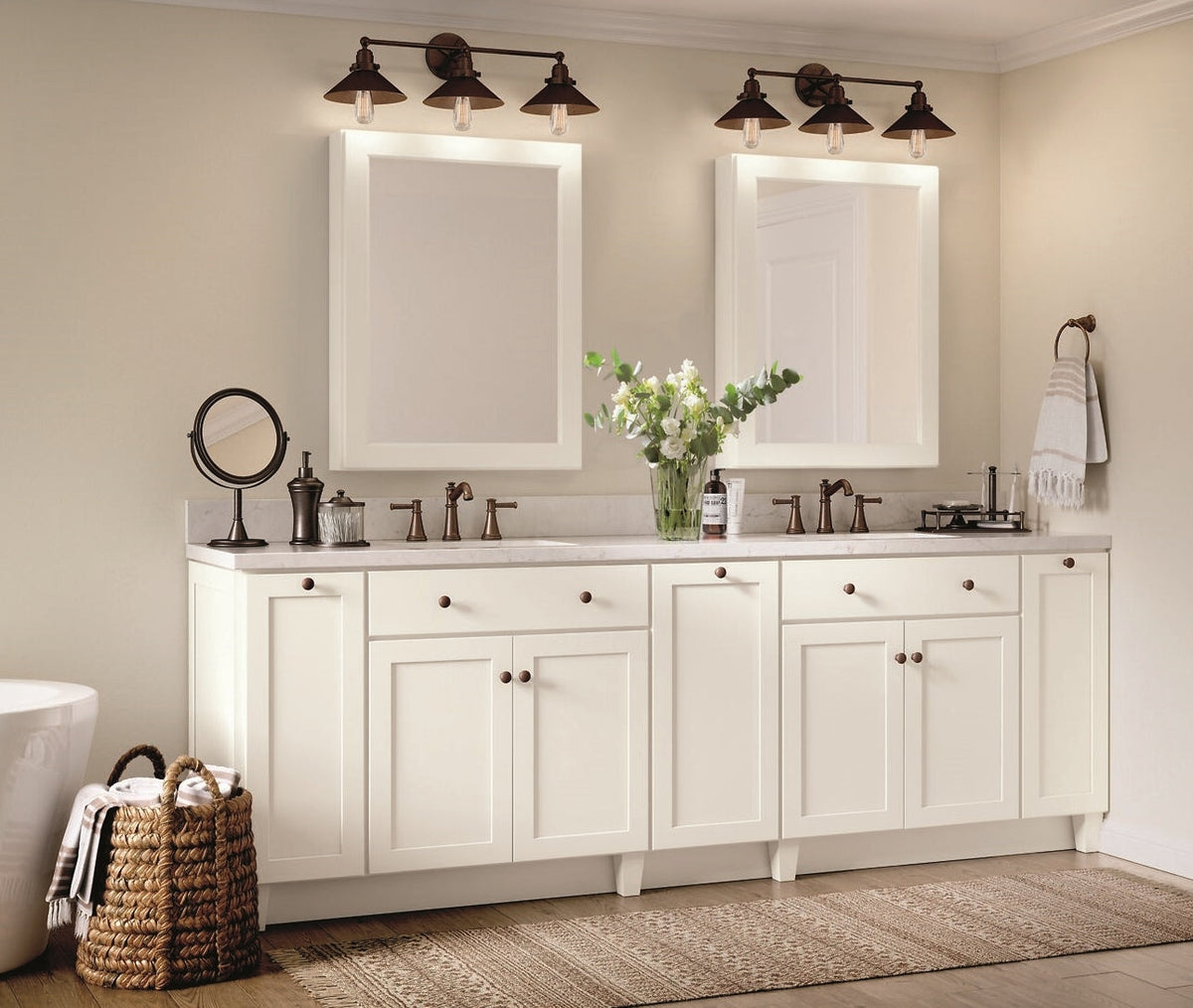 Diamond Express Jamestown 18-in W x 34.5-in H x 21-in D White 3-Drawer Wood Wall-mount Cabinet Banks