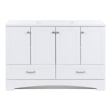 Diamond NOW Cassidy 48.5-in White Single-Sink Bathroom Vanity with White Cultured Marble Top