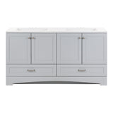 Diamond NOW Cassidy 60.5-in Pearl Gray Double Sink Bathroom Vanity with White Cultured Marble Top