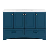 Diamond NOW Cassidy 48-in Admiral Blue Single Sink Bathroom Vanity with White Cultured Marble Top