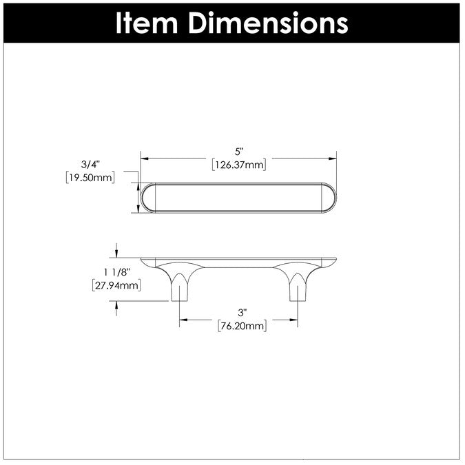 Hickory Hardware Maven (76mm) Center to Center Rectangular Handle Drawer Pull