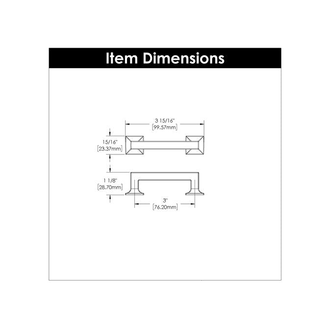 Hickory Hardware Studio 3-in Center to Center Polished Nickel Rectangular Handle Drawer Pulls