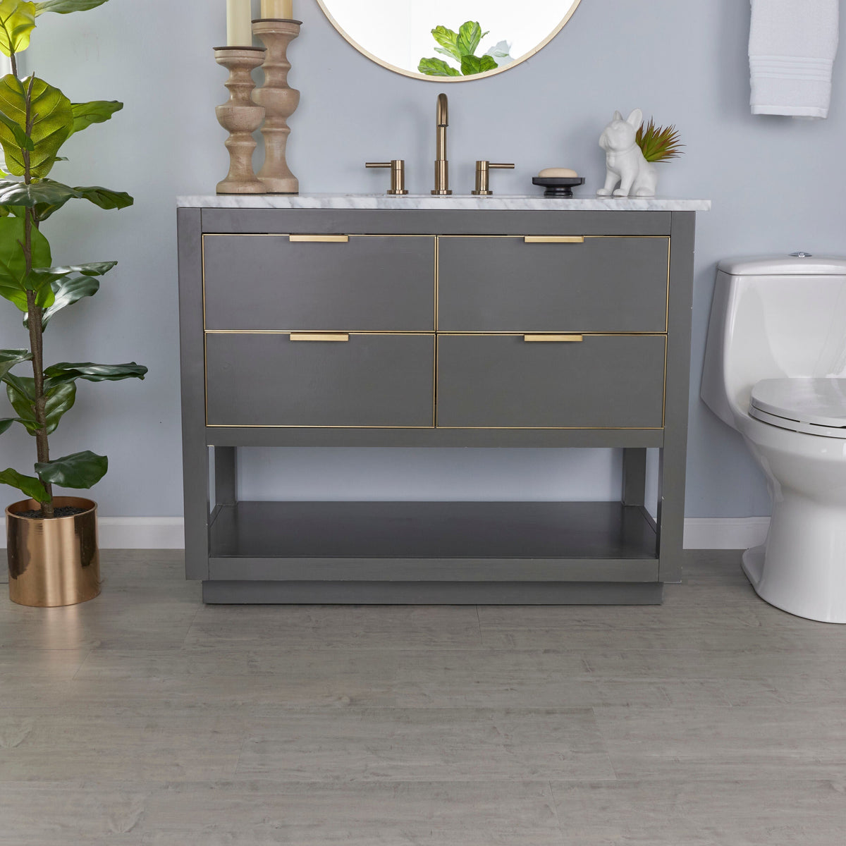 Lucida USA Gluecore Satinstone Gray 22-mil x 12-in W x 24-in L Waterproof Glue Down Luxury Vinyl Plank Flooring (36-sq ft/ Carton)