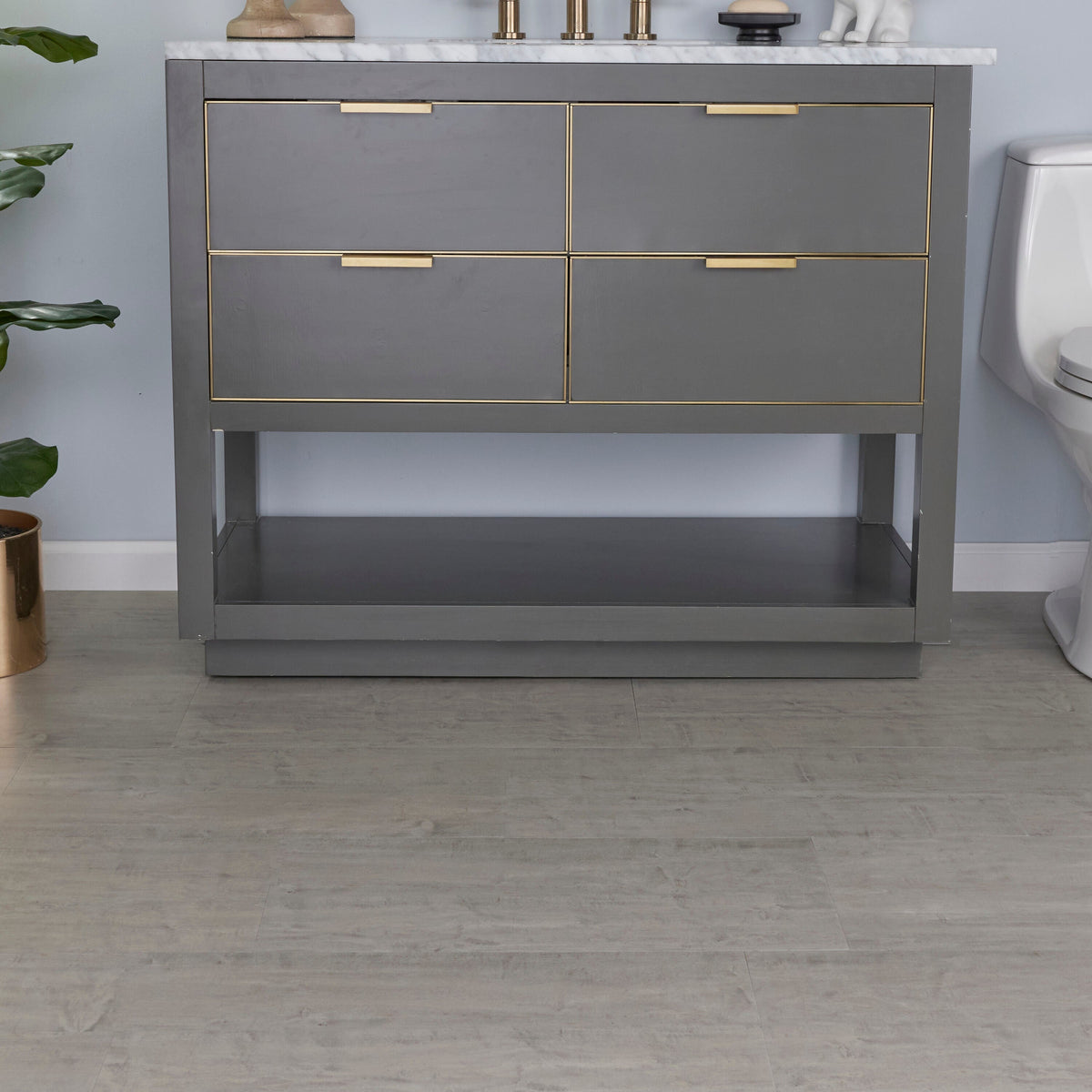 Lucida USA Gluecore Satinstone Gray 22-mil x 12-in W x 24-in L Waterproof Glue Down Luxury Vinyl Plank Flooring (36-sq ft/ Carton)