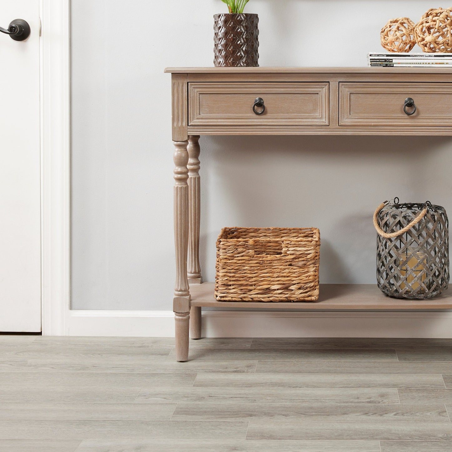 Lucida USA Decocore Soft Gray 5-4/5-in W x 25-in L x 7-mm Thick Waterproof Interlocking Luxury Vinyl Plank Flooring, 22-mil Wear Layer (14.5-sq ft Carton)