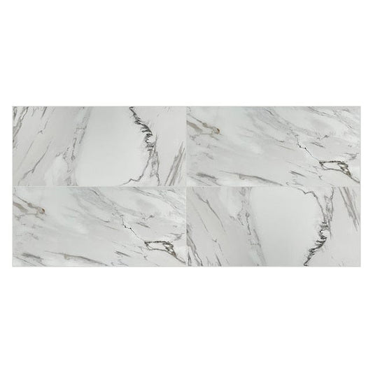Origin 21 Statuetto White 16-in x 32-in Polished Porcelain Marble Look Floor and Wall Tile (3.44-sq. ft/ Piece)
