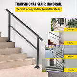 VEVOR 4-5 Steps Aluminum Handrail 4.98-ft x 35.2-in Aluminum Deck Handrail Kit