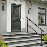 VEVOR 4-5 Steps Aluminum Handrail 4.98-ft x 35.2-in Aluminum Deck Handrail Kit