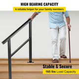 VEVOR 4-5 Steps Aluminum Handrail 4.98-ft x 35.2-in Aluminum Deck Handrail Kit