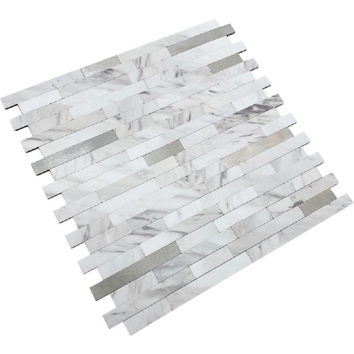 Apollo Tile White 12-in x 12-in Satin Ceramic Marble Look Peel-and-stick Tile (9.26-sq. ft/ Carton)