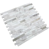Apollo Tile White 12-in x 12-in Satin Ceramic Marble Look Peel-and-stick Tile (9.26-sq. ft/ Carton)