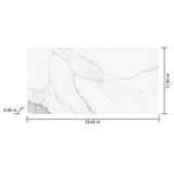 Satori Statuario 12-in x 24-in Polished Porcelain Marble Look Floor and Wall Tile (1.93-sq. ft/ Piece)