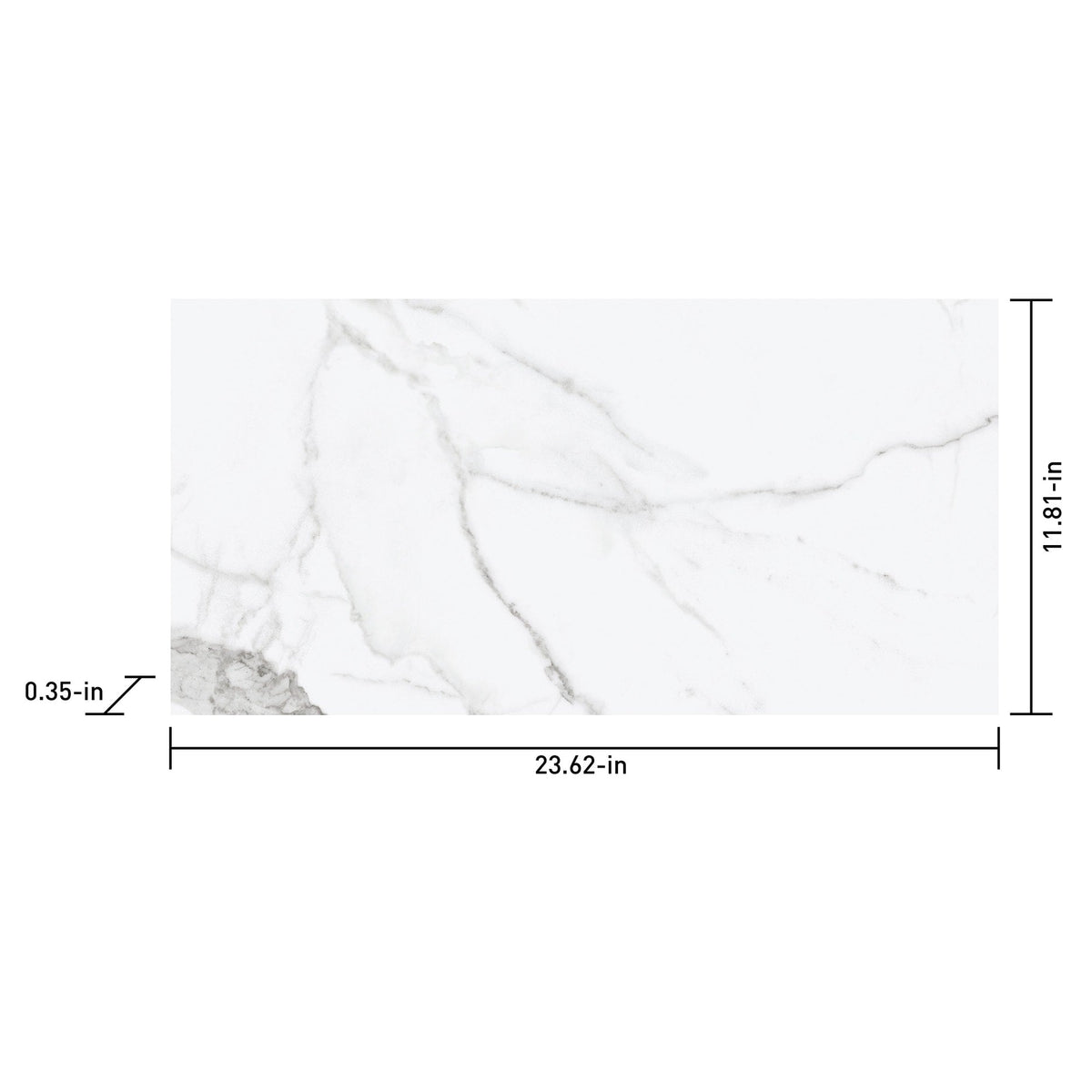 Satori Statuario 12-in x 24-in Polished Porcelain Marble-Look Floor and Wall Tile (1.93-sq ft per Piece)