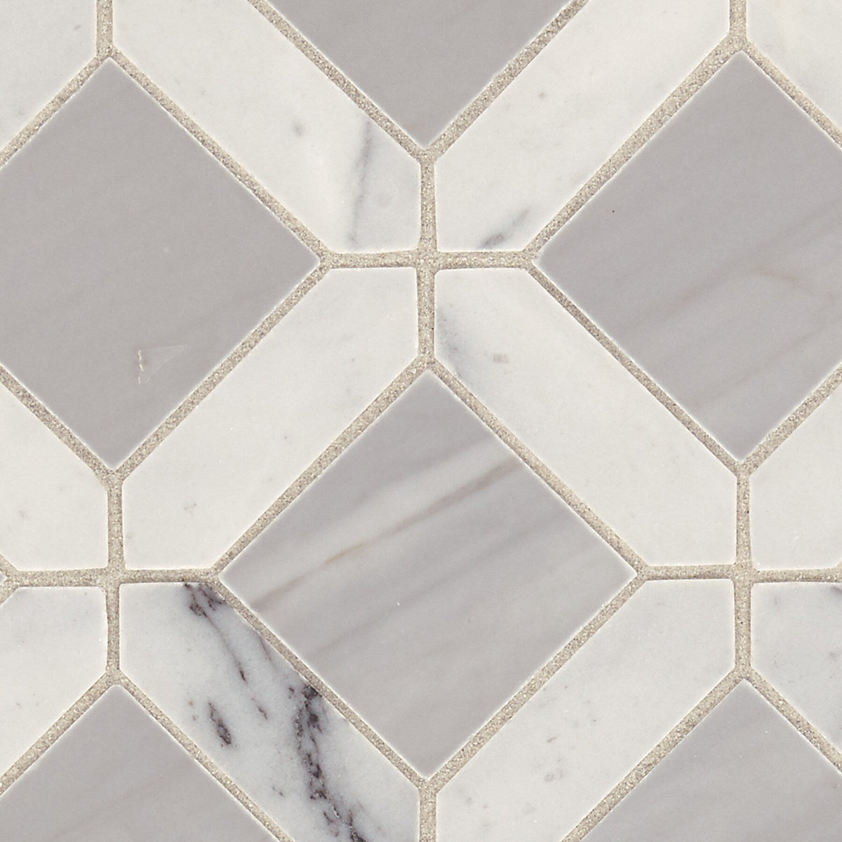 American Olean Genuine Stone White and Gray 12-in x 12-in Glazed Natural Marble Mosaic Floor and Wall Tile (1.08-sq ft)