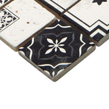 American Olean Genuine Stone Moroccan Black and White 12-in x 12-in Glazed Natural Travertine Mosaic Wall Tile (0.97-sq ft)