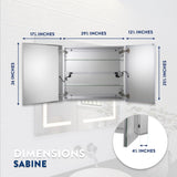 Croydex 30-in x 26-in Lighted LED Fog Free Surface/Recessed Mount Silver Mirrored Soft Close Medicine Cabinet with Outlet