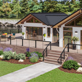 Barrette Outdoor Living Elevation 5.25-in x 4.81-in x 3-ft Matte Black Deck End Post