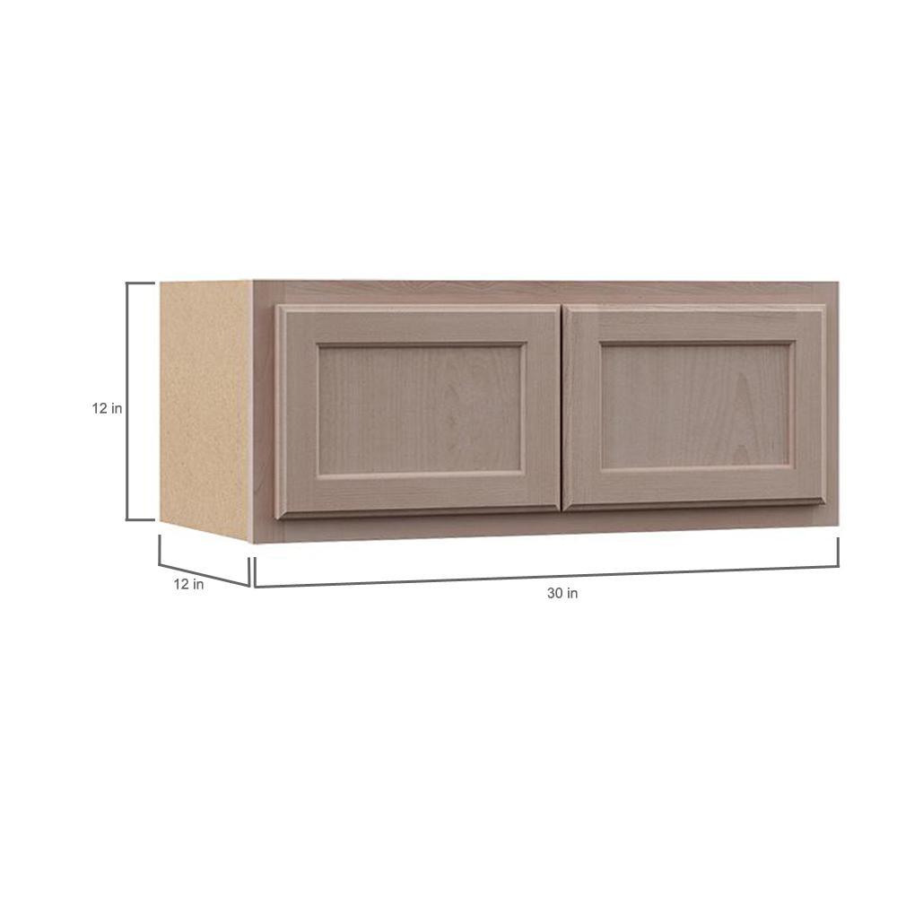 Hampton Assembled 30x12x12 in. Wall Bridge Kitchen Cabinet in Unfinished Beech - Super Arbor