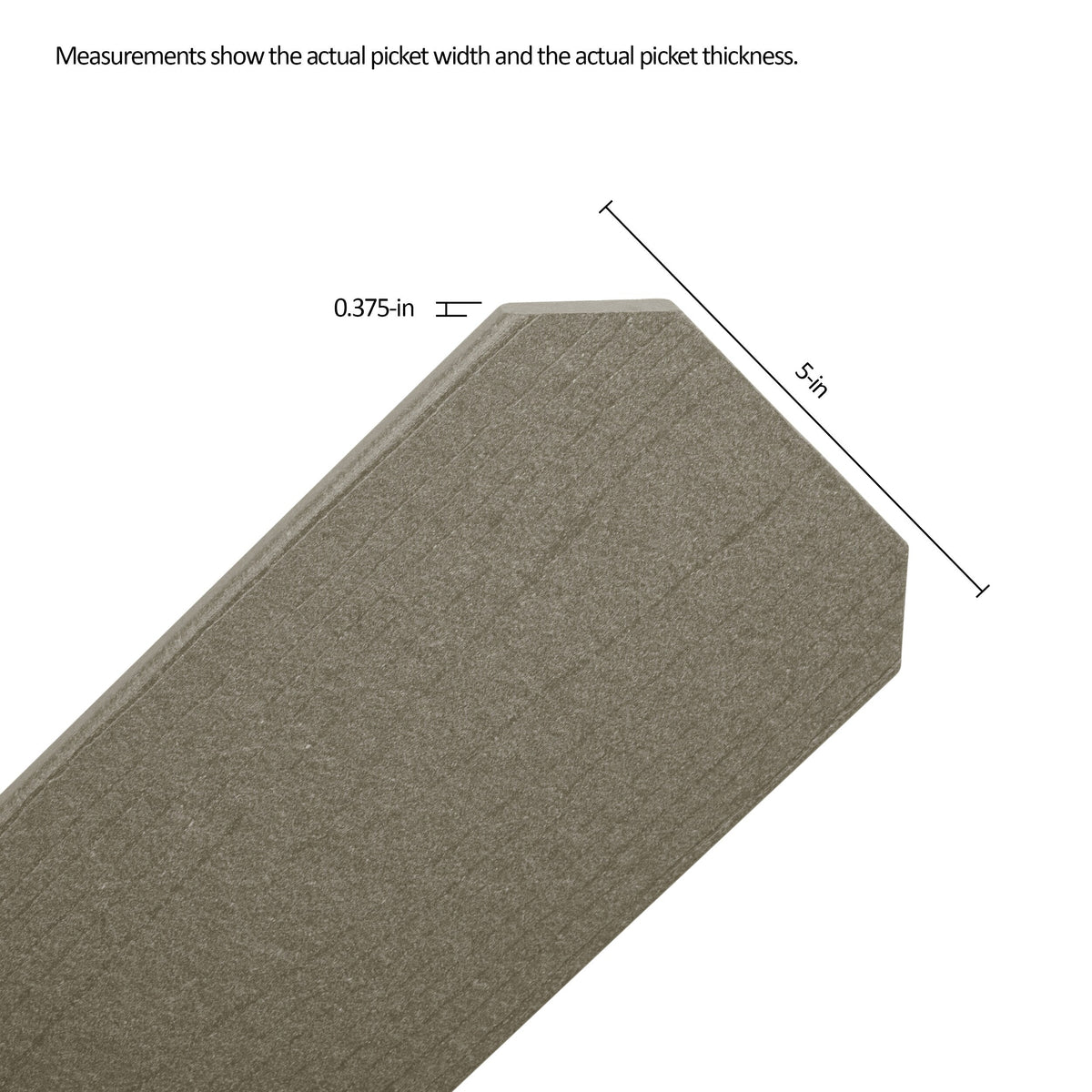 Natures Composites Composite Fence and Gate Picket - Dog Ear - Slate Grey - 3/8in. x 5in. x 5 3/4ft. (7-Pack)