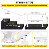 VEVOR 5FT White Stair Handrail 5-ft x 35.8-in Aluminum Pressure Treated Aluminum Deck Handrail Kit