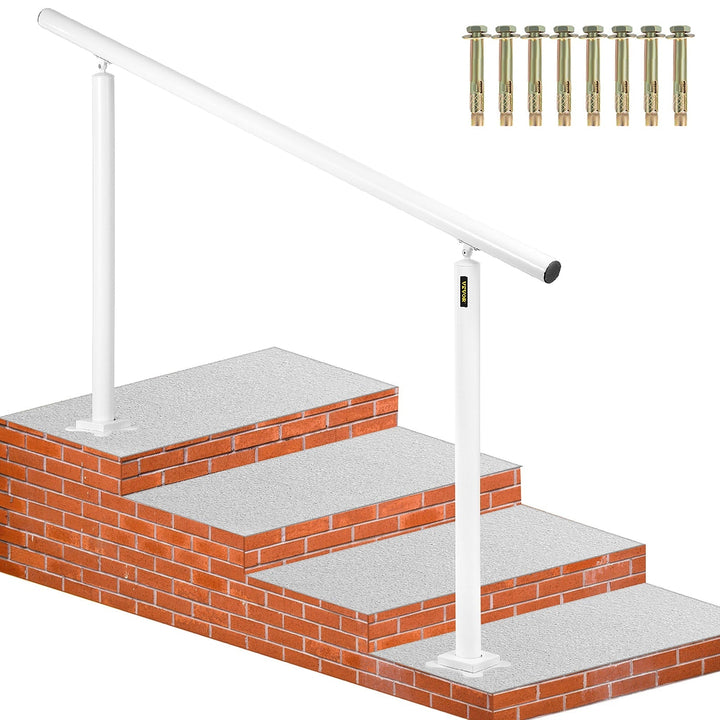VEVOR 5FT White Stair Handrail 5-ft x 35.8-in Aluminum Pressure Treated Aluminum Deck Handrail Kit