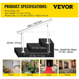 VEVOR 5FT White Stair Handrail 5-ft x 35.8-in Aluminum Pressure Treated Aluminum Deck Handrail Kit