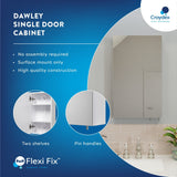 Croydex 16-in x 26-in Surface Mount White Mirrored Medicine Cabinet