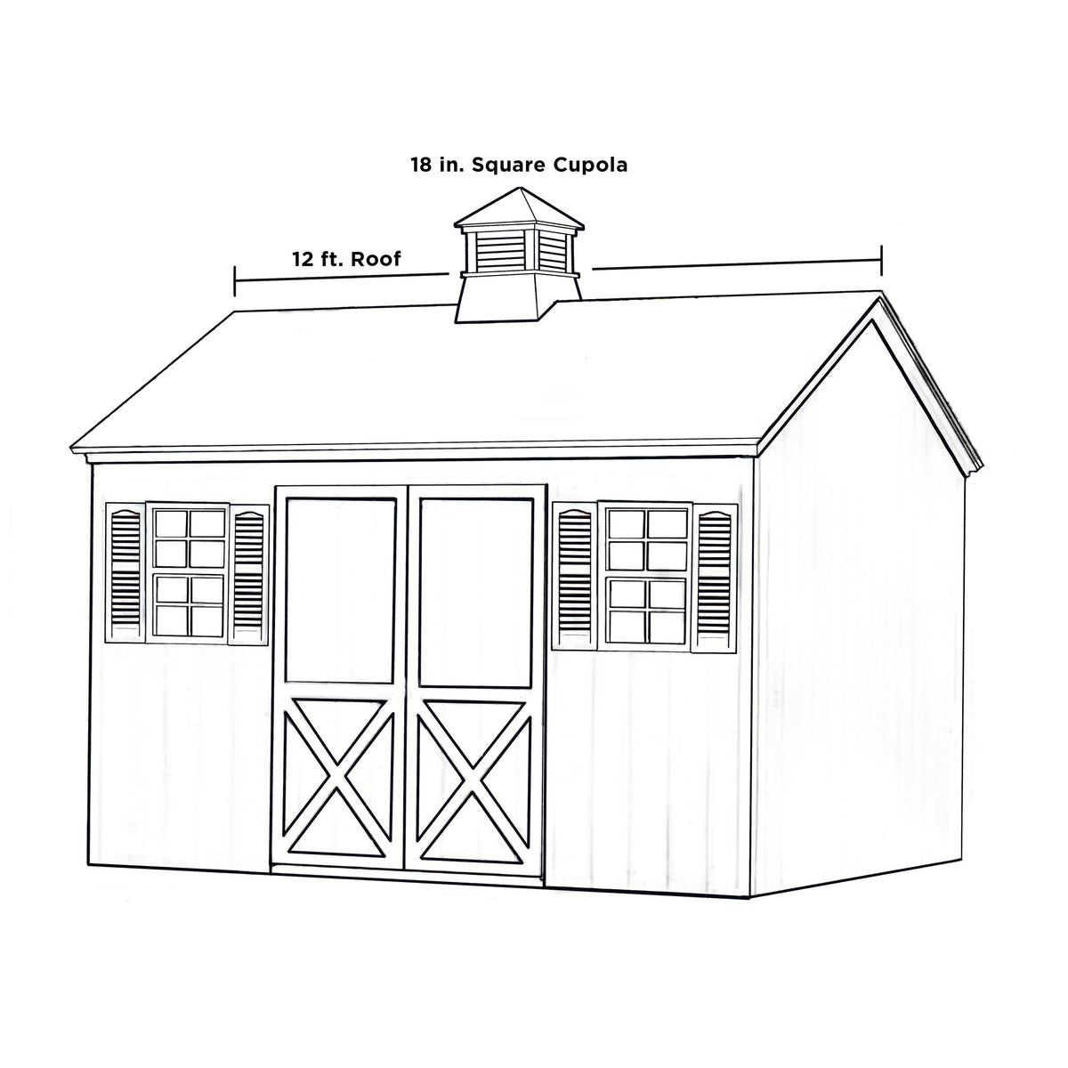 Good Directions Manchester 18-in x 46-in Vinyl Cupola with Black Aluminum Roof and Black Horse Weathervane