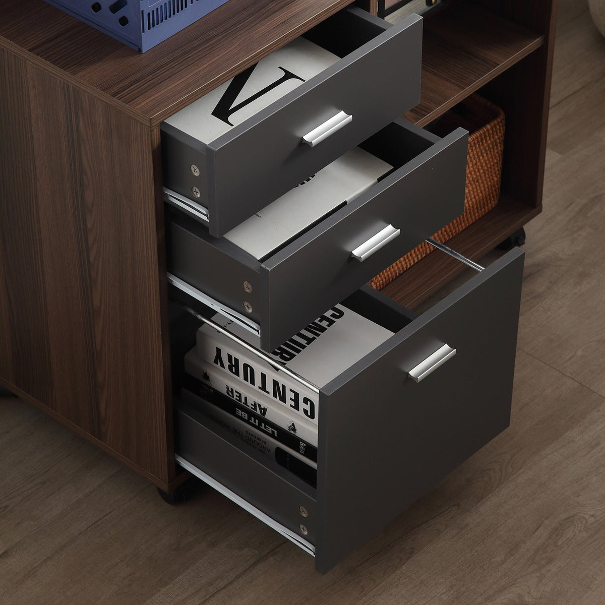Mondawe Black 3-Drawer 14.57-in File Cabinet