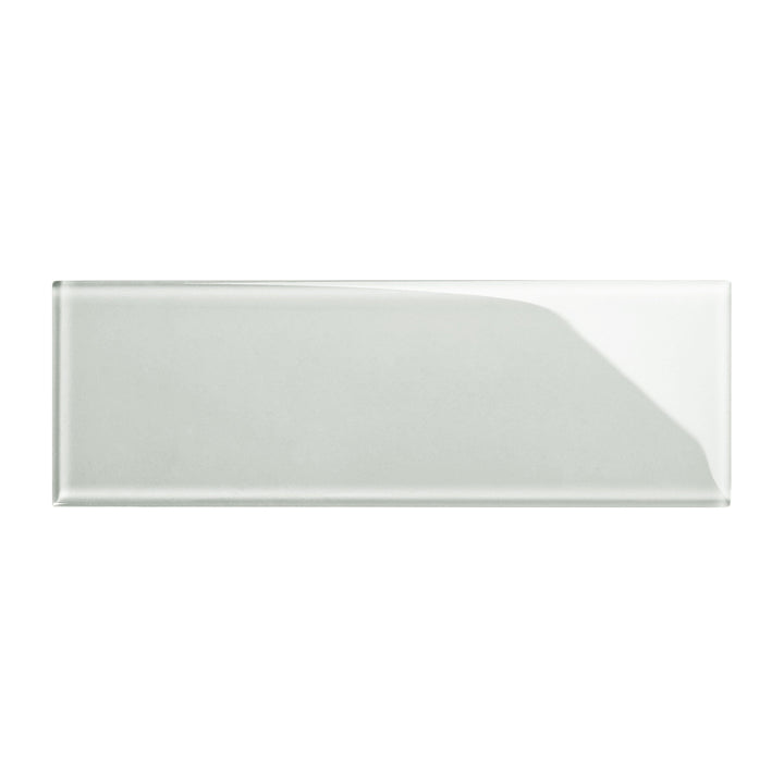 Giorbello (Sample) 4x12 glass subway tiles Light Gray 4-in x 12-in Glossy Glass Brick Subway Wall Tile