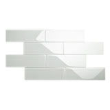 Giorbello Classic Premium Light Gray 4-in x 12-in Glossy Glass Subway Wall Tile (5-sq. ft/ Carton)