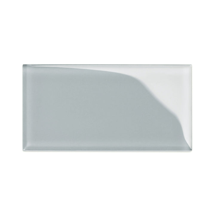 Giorbello (Sample) 3x6 Glass Subway Tiles True Gray 3-in x 6-in Glossy Glass Brick Subway Wall Tile
