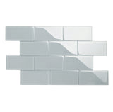 Giorbello Classic Premium True Gray 3-in x 6-in Glossy Glass Subway Wall Tile (5-sq. ft/ Carton)