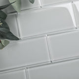 Giorbello (Sample) 3x6 Glass Subway Tiles True Gray 3-in x 6-in Glossy Glass Brick Subway Wall Tile
