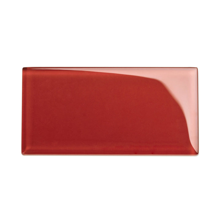 Giorbello (Sample) 6x12 Glass Subway Tiles Ruby Red 6-in x 12-in Glossy Glass Brick Subway Wall Tile