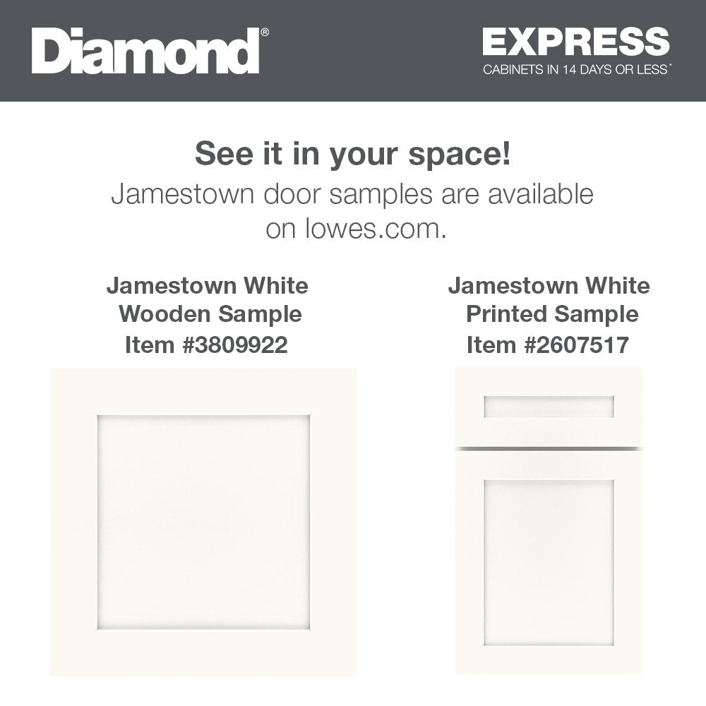 Diamond Express Jamestown 21-in W x 34.5-in H x 24-in D White 1-Drawer Base Fully Assembled Plywood Cabinet (Recessed Panel Shaker Style)
