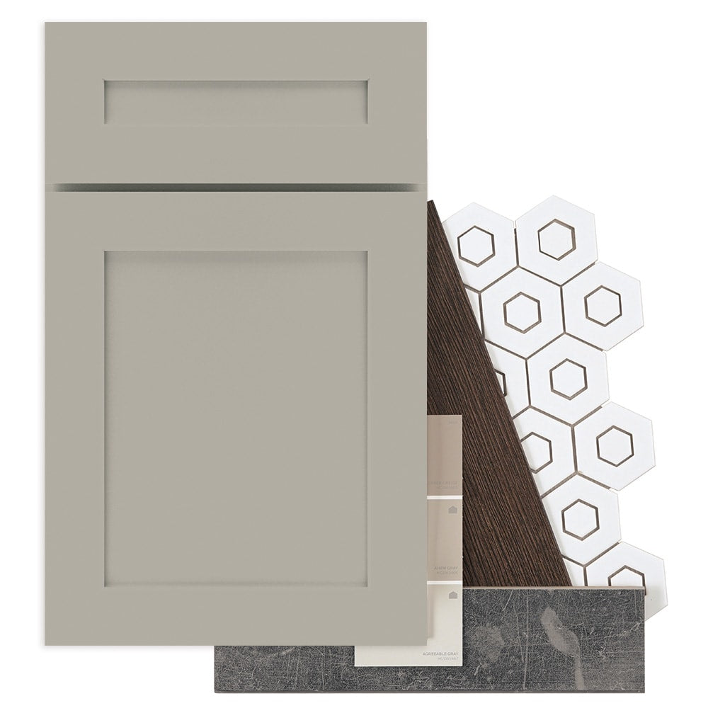 Diamond Express Jamestown 9-in W x 34.5-in H x 24-in D Cloud Gray 1-Drawer Base Fully Assembled Plywood Cabinet (Recessed Panel Shaker Style)