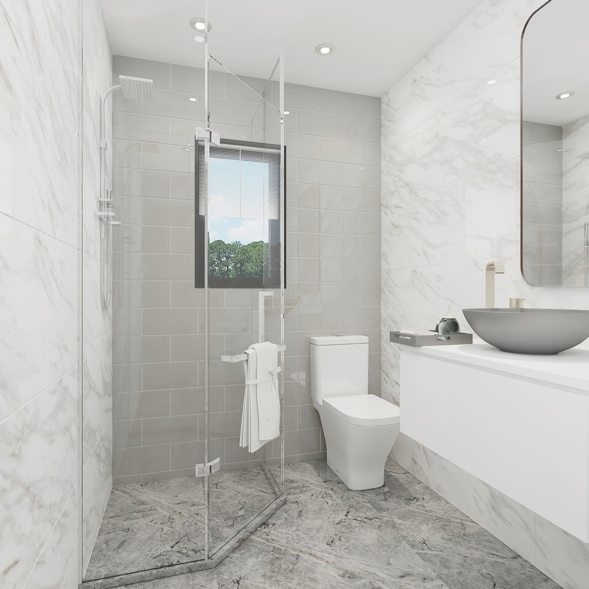 Giorbello Classic Premium Light Gray 6-in x 12-in Glossy Glass Subway Wall Tile (5-sq. ft/ Carton)