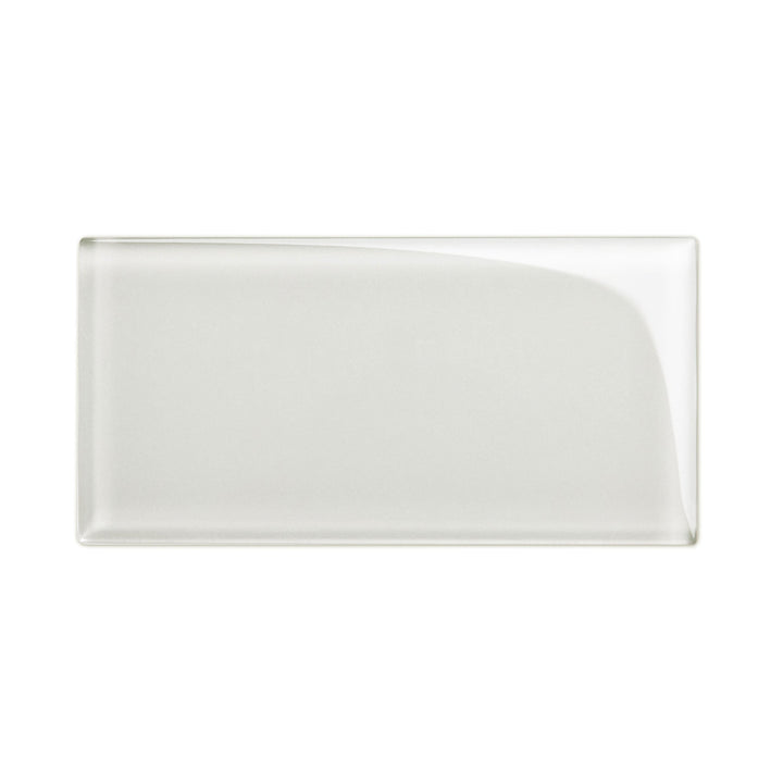 Giorbello (Sample) 6x12 glass subway tiles Light Gray 6-in x 12-in Glossy Glass Brick Subway Wall Tile