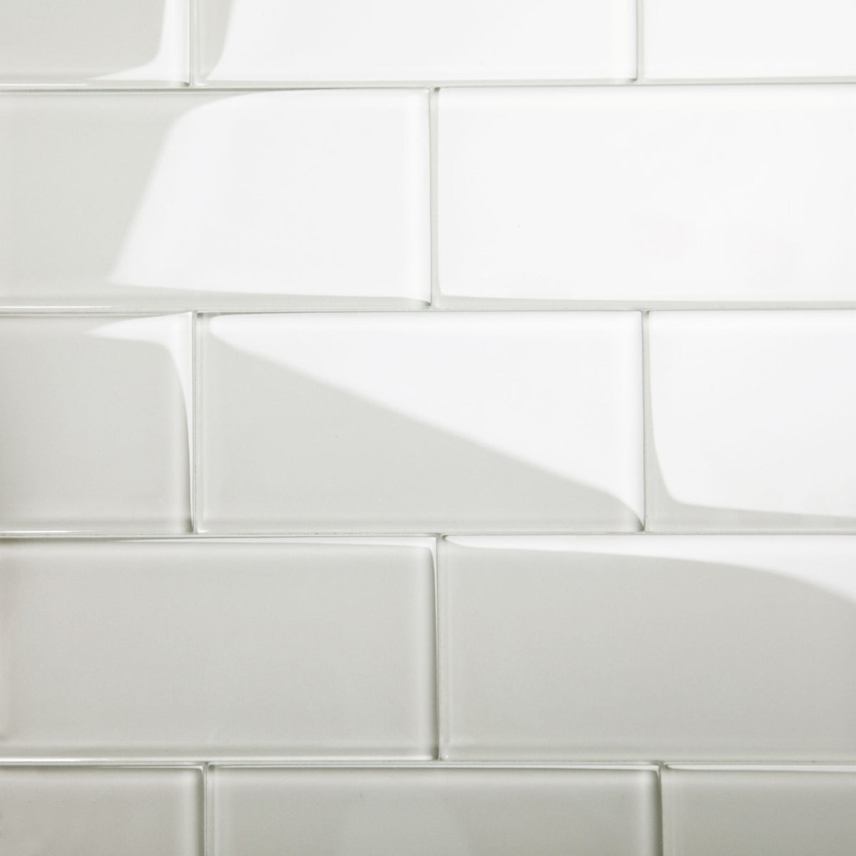 Giorbello (Sample) 6x12 glass subway tiles Light Gray 6-in x 12-in Glossy Glass Brick Subway Wall Tile