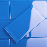 Giorbello Classic Premium Cobalt Blue 6-in x 12-in Glossy Glass Subway Wall Tile (5-sq. ft/ Carton)
